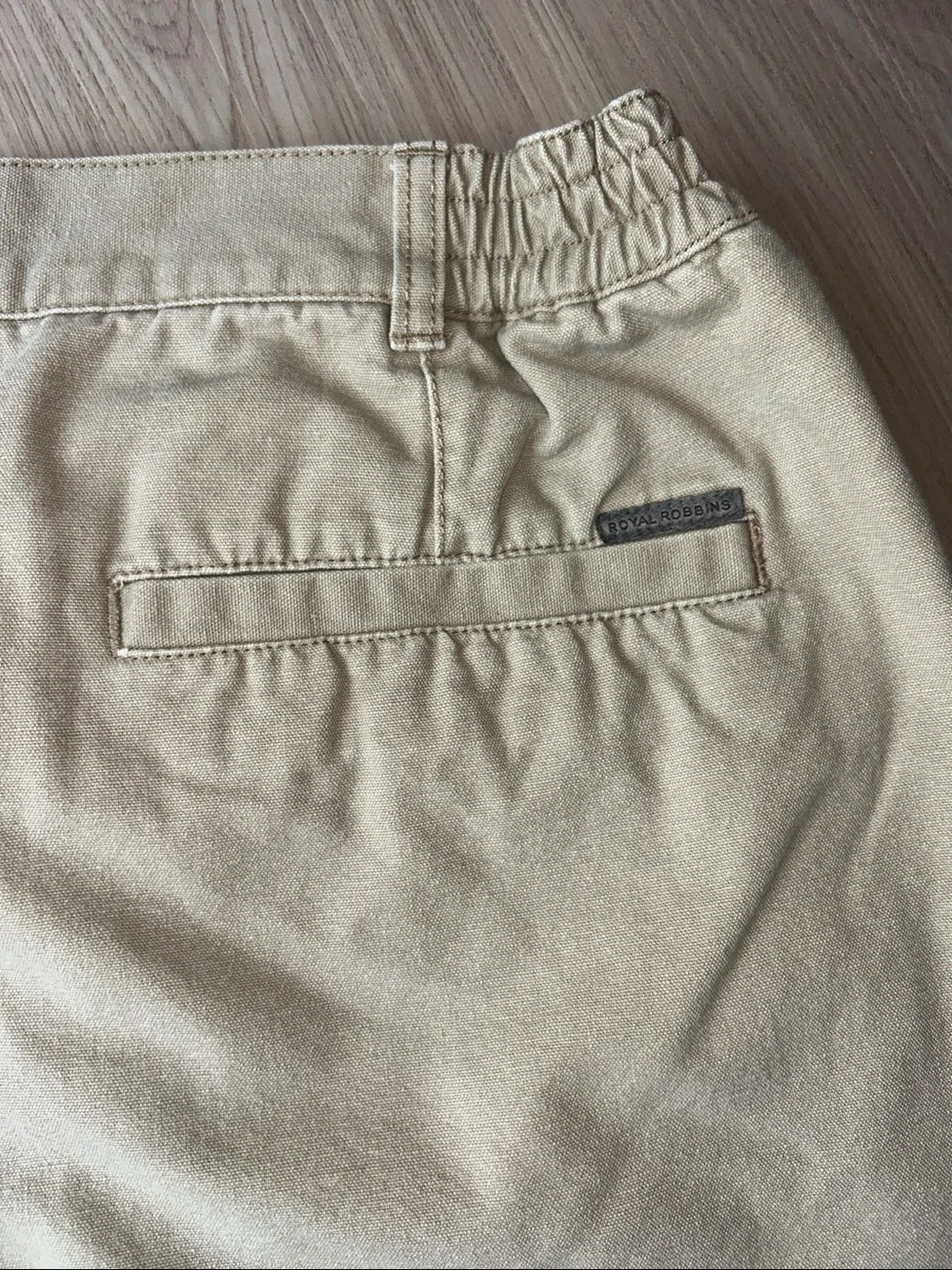 Royal Robbins Relaxed Tailored Cotton Shorts 36 Khaki SPF Golf Casual Classic